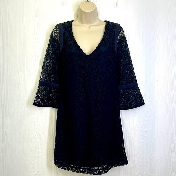 French Connection - Navy Lace T Gigliolia Moments Lace Dress Size 0 - Picture 1 of 11